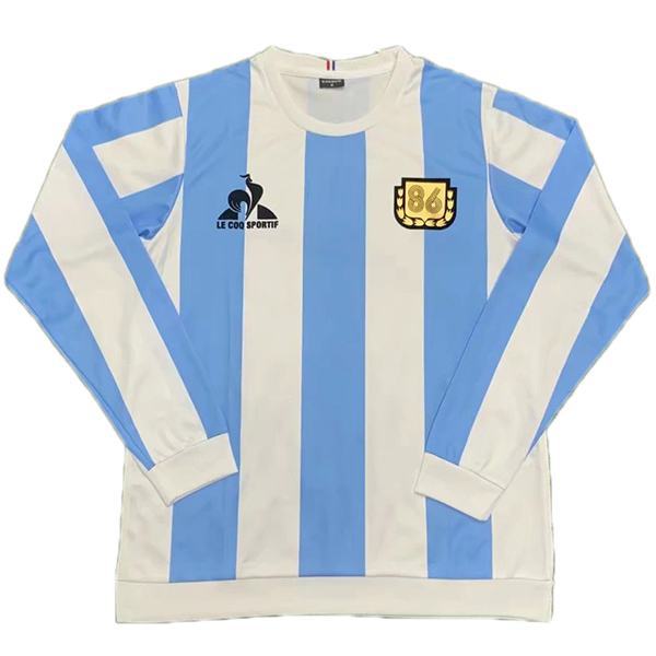 Argentina home long sleeve retro special version jersey maillot match men's first sportswear football shirt 1986